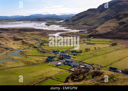 Avis de Maghera hameau et plage près de Ardara, comté de Donegal, Irlande Banque D'Images