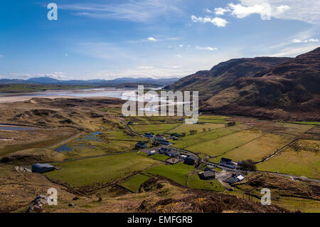 Avis de Maghera hameau et plage près de Ardara, comté de Donegal, Irlande Banque D'Images