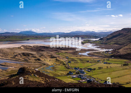 Avis de Maghera hameau et plage près de Ardara, comté de Donegal, Irlande Banque D'Images