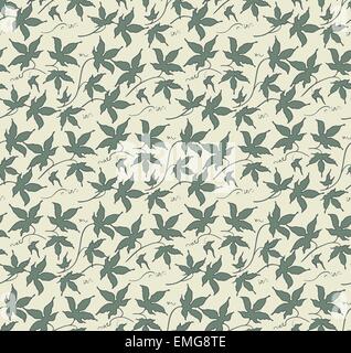 Vintage floral pattern transparente. Classic hand drawn feuilles de lierre Illustration de Vecteur