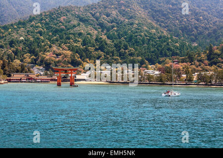 Île de Miyajima, Japon. Vue depuis le golfe d'Hiroshima Banque D'Images