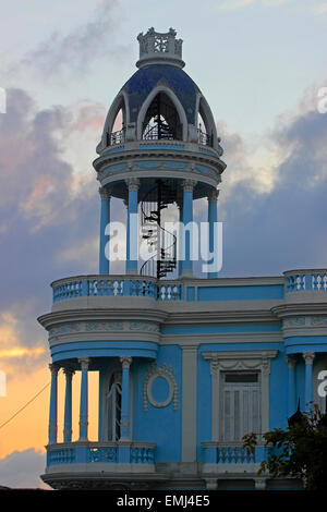 Architecture de l'époque coloniale restaurée de la coupole détail Ferrer Palace Cienfuegos Cuba Banque D'Images