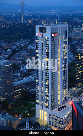 Allemagne, Hessen, Frankfurt am Main, la banque UBS, vue aérienne, Banque D'Images