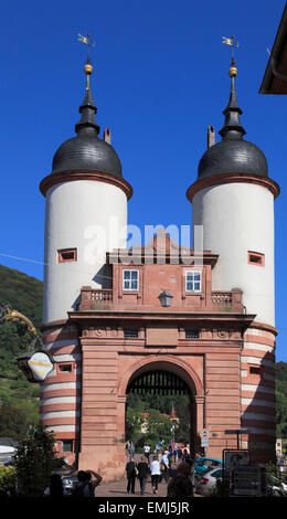 Allemagne Baden-Württemberg Heidelberg Les Tours du Pont Vieux Banque D'Images