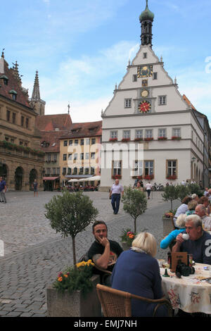 Allemagne, Bavière, Rothenburg ob der Tauber, Marktplatz, Banque D'Images