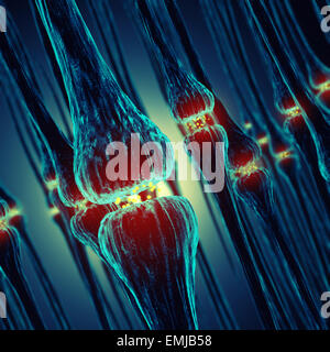 La transmission synaptique , système nerveux humain , synapses Banque D'Images
