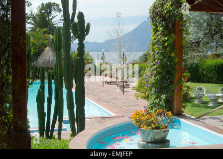 Un arbre de Noël sur le bord du lac Atitlan, Guatemala Banque D'Images