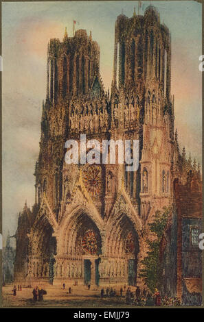 La Cathédrale Notre Dame, Paris, France, matrice lithographie, vers 1910 Banque D'Images