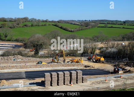 Un nouveau développement sur les terres de la ceinture verte près de Truro, Cornwall, UK Banque D'Images