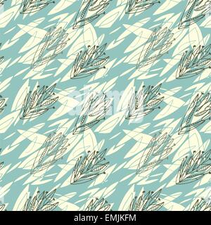 Résumé motif géométrique transparente motif floral background. Des formes colorées de feuilles, fleurs, de parties de plantes composition Illustration de Vecteur