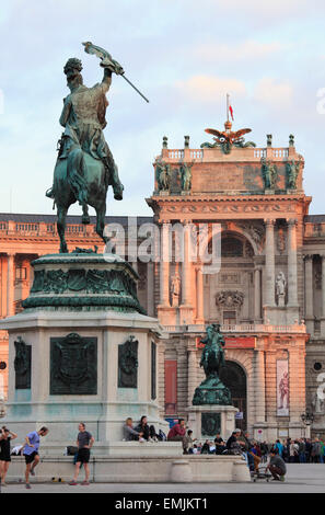 L'Autriche, Vienne, Hofburg, palais, l'Archiduc Charles, Erzherzog Karl, statue, Banque D'Images