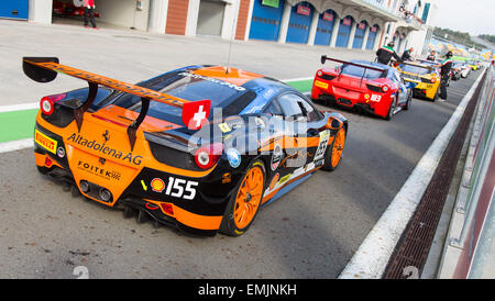 ISTANBUL Turquie 26 octobre 2014 Ferrari 458 Challenge dans Ferrari Racing Days Circuit d'Istanbul Park Banque D'Images