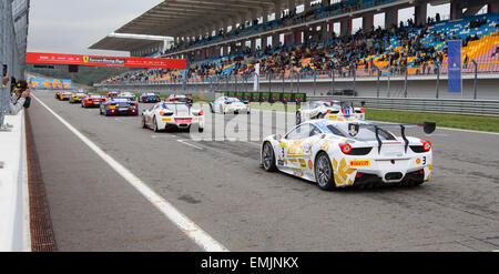 ISTANBUL Turquie 26 octobre 2014 Ferrari 458 Challenge dans Ferrari Racing Days Circuit d'Istanbul Park Banque D'Images