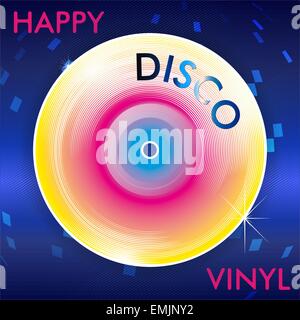 Colorful Abstract rétro Disco Vinil Illustration avec taches Boule Illustration de Vecteur