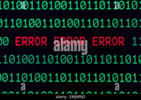 Message d'erreur sur l'écran de l'ordinateur Banque D'Images