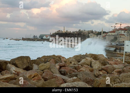 De belles photos de la soirée de Jaffa la mer. Israël Banque D'Images