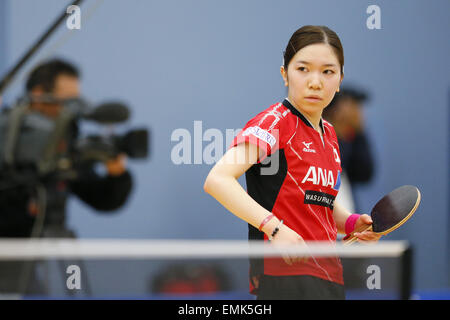 Tokyo Ajinomoto au centre de formation national, Tokyo, Japon. 22 avr, 2015. Misako Wakamiya (JPN) Tennis de Table : l'équipe nationale du Japon 2015 session de formation pour les Championnats du Monde de Tennis de Table dans la région de Tokyo, au Centre National de Formation d'Ajinomoto, Tokyo, Japon . © Yusuke NakanishiAFLO SPORT/Alamy Live News Banque D'Images