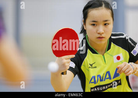 Tokyo Ajinomoto au centre de formation national, Tokyo, Japon. 22 avr, 2015. Mima Ito (JPN) Tennis de Table : l'équipe nationale du Japon 2015 session de formation pour les Championnats du Monde de Tennis de Table dans la région de Tokyo, au Centre National de Formation d'Ajinomoto, Tokyo, Japon . © Yusuke NakanishiAFLO SPORT/Alamy Live News Banque D'Images