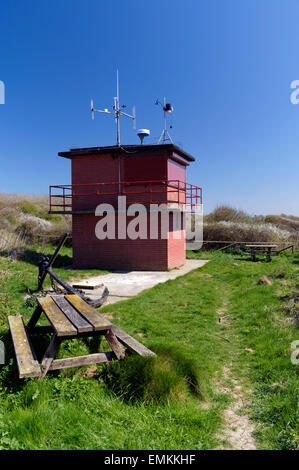 La Garde côtière canadienne Centre Seawatch lookout, un pavillon d'Point, la côte du Glamorgan, Vale of Glamorgan, Pays de Galles, Royaume-Uni. Banque D'Images