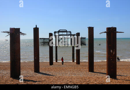 Le West Pier de Brighton Banque D'Images