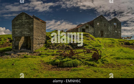 Ferme abandonnée (Vidbordssel), Islande, Hornafjordur Banque D'Images