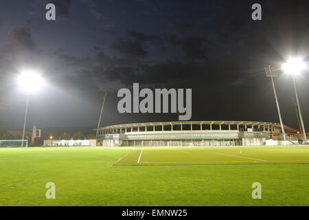 European Football / Soccer Terrain d'entraînement de nuit au Portugal Banque D'Images