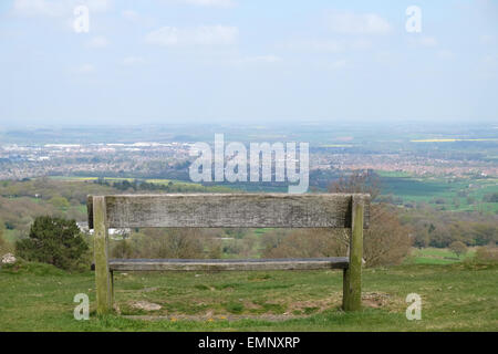 Un banc solitaire sur Beacon Hill au printemps Banque D'Images