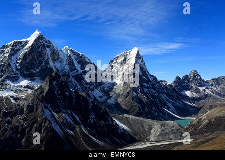 Taboche Peak mountain, camp de base de l'Everest trek, parc national de Sagarmatha, UNESCO World Heritage Site, Solu-Khumbu, district Banque D'Images