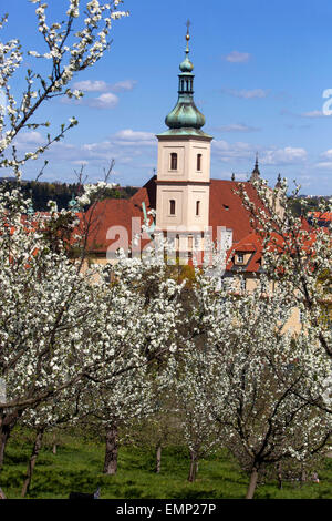 Église Notre Dame de l'Enfant Jésus (victorieux) de fleurs de la colline de Petrin, petite ville, Prague, République Tchèque Banque D'Images