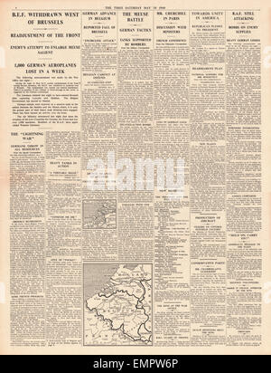 1940 page 6 la fois les forces britanniques se retirer derrière Bruxelles, mars l'armée allemande dans la revendication Louvain Malines Banque D'Images