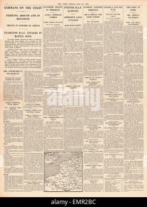 1940 fois la page 6 de l'armée allemande à manche, les forces blindées allemandes bombe RAF Sir Oswald Mosley arrêté Banque D'Images