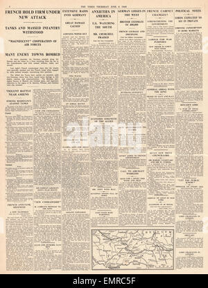 1940 page 6 la fois les forces allemandes vers le sud à Paris armée française stopper l'avance des chars allemands Banque D'Images