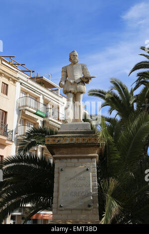 El Greco (1541-1614). Peintre. Renaissance espagnole. Statue de El Greco. Sitges. La Catalogne. L'Espagne. Banque D'Images