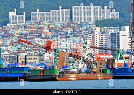 Port de Busan en Corée du Sud Banque D'Images