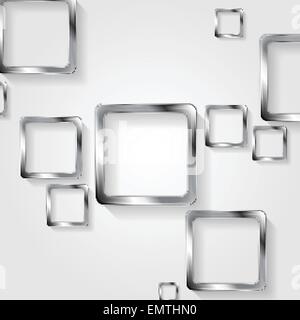 Carrés métalliques sur fond blanc. Modèle vectoriel Illustration de Vecteur