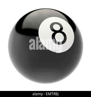 Boule de billard isolé sur fond blanc. Banque D'Images