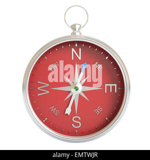 Boussole isolé sur fond blanc. Banque D'Images