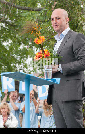 Gustavsberg, Suède, le 17 août 2013 : le premier ministre (2006-2014), Fredrik Reinfeldt a tenu son discours d'été. Banque D'Images