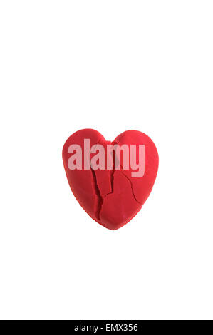 Glaçage fondant cœur fissuré. Broken Hearted Banque D'Images