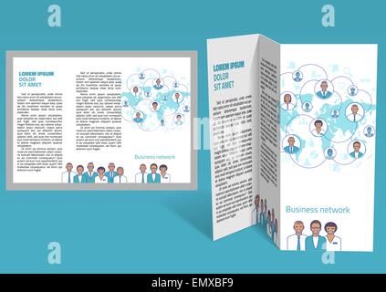 Brochure, pliage en z brochure mise en page. La template modifiable. EPS10 vector, les transparents utilisés. Illustration de Vecteur