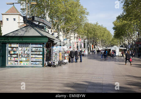 La Rambla - Rambla de Santa Monica, Barcelone, Catalogne, Espagne Banque D'Images