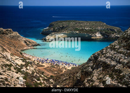 L'île des lapins, l'île de Lampedusa, en Sicile, Italie, Europe, Mer Méditerranée Banque D'Images