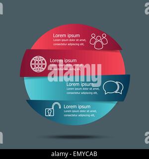 Cercle infographie bannières vecteur modèle, vecteur d'actions Illustration de Vecteur