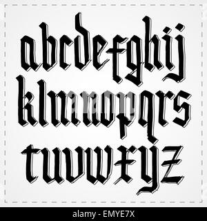Alphabet gothique font. Vector Banque D'Images