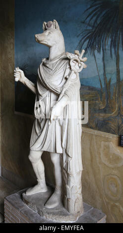 L'art romain statue du dieu Hermanubis. Hybride d'Anubis et le dieu grec Hermès.. En. 1er-2e siècle. Musées du Vatican Banque D'Images