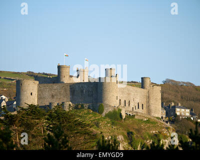 Château de Harlech Gwynedd au Pays de Galles UK Banque D'Images