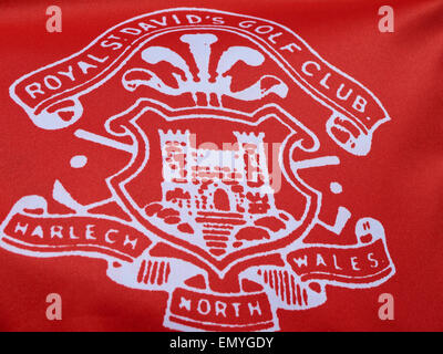 Royal St David's Golf Club flag, Harlech Gwynedd au Pays de Galles UK Banque D'Images