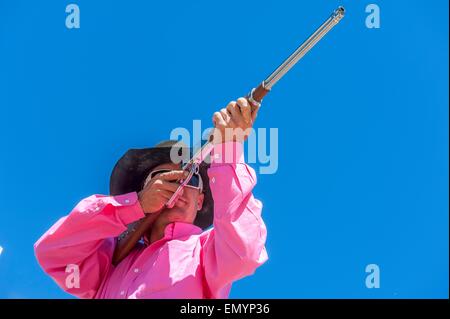 Cowboy Texan. Lajitas. Big Bend. Le Texas. USA Banque D'Images