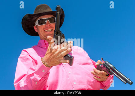 Cowboy Texan. Lajitas. Big Bend. Le Texas. USA Banque D'Images