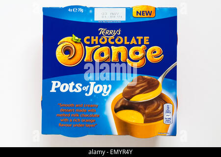 Terry's Chocolate Pots de joie Orange isolé sur fond blanc Banque D'Images